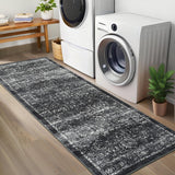 Garvee Runner Rug 2x6 Washable Retro Rug for Hallway Soft Low Pile Ultra-Thin Vintage Distressed Carpet Runner Farmhouse Non Slip Non-Shedding Indoor Rug for Bathroom Bedroom Kitchen, Black