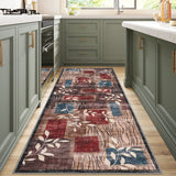 Garvee Modern Floral Red/Brown 2x6 Area Rugs for Living Room, Soft Washable Rugs, Large Rugs for Bedroom, Dining Room or Home Office, Non-Slip Backing, Stain Resistant Home Decor Rug, Red/Brown