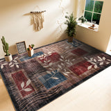 Garvee Modern Floral Red/Brown 8x10 Area Rugs for Living Room, Soft Washable Rugs, Large Rugs for Bedroom, Dining Room or Home Office, Non-Slip Backing, Stain Resistant Home Decor Rug