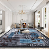 Garvee Modern Floral Blue/Grey 5x7 Area Rugs for Living Room, Soft Washable Rugs, Large Rugs for Bedroom, Dining Room or Home Office, Non-Slip Backing, Stain Resistant Home Decor Rug