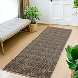 Garvee Modern Runner Rug 2x6 Washable Braided Print Area Rug with Non-Slip Backing, Soft Low Pile Accent Carpet, Stain-Resistant Contemporary Indoor Mat for Kitchen, Bedroom, Camel