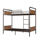 Garvee Space-Saving Twin Over Twin Metal Bunk Bed - Convertible to 2 Single Beds, High Guardrails, Detachable Ladder, Sturdy Frame for Kids, Teens, Adults, Easy Assembly, No Box Seasonal Needed, Bronze - Matte Black