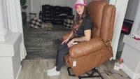 Garvee PU Leather Power Lift Recliner Chair with Massage and Heat, 8-Point Vibration, Adjustable Back and Leg Support, Electric Lift Chair Designed for Mobility Aid Elderly Relaxation, Brown