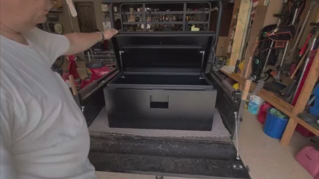 Garvee Black Steel Truck Bed Tool Box Trailer Tongue Box Truck Storage Organizer Tool Chest 24x15x15 Black