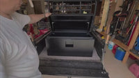 Garvee Black Steel Truck Bed Tool Box Trailer Tongue Box Truck Storage Organizer Tool Chest 24x15x15 Black