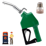 Garvee 16 GPM Automatic Fuel Transfer Nozzle/Gas Pump Handle - Auto Shut-Off - 3/4 in NPT Inlet, 13/16 in Spout - 360° Swivel - For Gasoline fuel injector Kerosene - Green Holster