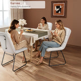 Garvee Modern Comfort Faux Leather Dining Chairs Set of 2 - Upholstered & Padded Seat - Sleek Contemporary Style - For Kitchen or Dining Room - Color: White
