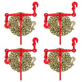 Garvee Heavy Duty Ratchet Chain Binder Kit for Flatbed Trucks – Set of 4 Binders & 4 x 20FT Steel Hook Chains – 7100 lbs Load Limit – G70 & G80 Grade – Industrial, Agricultural, Marine Use (Specs: 1/4-5/16 inch+20FT)