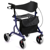Garvee Folding Aluminum Rollator Walker with 8" Rubber Wheels, 330 lbs Capacity Mobility Walker, Dual Brake System, Blue