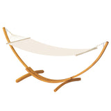 Garvee Superior Wooden Hammock with Heavy Duty Stand – 330 lbs Capacity – Outdoor & Indoor Use – Ideal for Patio, Garden, Backyard – Natural Wood Color