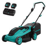 Garvee Wireless Electric Lawn Mower 17-Inch, 40V Brushless, 2-in-1 Mulching & Bagging, Lightweight Walk-Behind Push Mower, 4.0Ah Battery for Small/Medium Yards, Black + Lake Blue 3262c - Black + Lake Blue 3262C