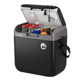Garvee Portable Car Refrigerator – 30L Electric Cooler & Warmer for Automotive Use – Cooling, Heating, ECO Modes – Ideal for Travel, Camping, Road Trips – Includes 12V Car Adapter & 110V Home Power Cord – BLACK – For US Market Only, Cooling and Heating