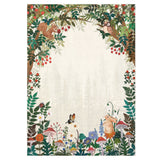 Garvee Washable Jungle Animal Print Area Rug - Soft, Low Pile, Non-Slip, Collapsible, Mark Resistant Indoor Carpet, Rabbit & Squirrels Design for Living Room, Bedroom, Nursery, Playroom - Beige, 6x9ft (183x274cm), USA - Black
