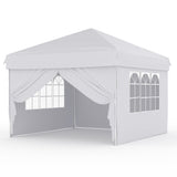 Garvee Easy Setup Folding Gazebo Canopy – 10x10ft Outdoor Patio Tent with 4 Mesh Sidewalls, Zipper Doors, Heavy Duty Steel Frame, UV & Water-Resistant, Ideal for Garden, Camping, Events, White - XL - White