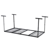 Garvee Heavy-Duty Overhead Garage Storage Rack, Ceiling-Mounted Steel Shelving - Adjustable Height 22-40 in - 330 lb Capacity - 4x6 ft, Black - 4-Post (180x120cm), 4 columns, 180*120cm, black - 