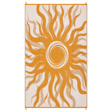 Garvee Boho Sun Design Outdoor Reversible Rug – Waterproof Durable Plastic Straw Patio Mat, UV & Weather Resistant, Easy Clean, 8x10ft for Patio, Deck, Camping, Picnic, RV, Backyard, Balcony – Orange-White, USA - Black Coffee