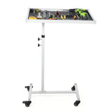 Garvee Adjustable Heavy Duty Rolling Mechanic Work Table – 220LBS Steel Mobile Workbench with 17x26.7" Non-Slip Tray – Tool Cart with Wheels for Garage, Workshop, Auto Repair, DIY Projects – White