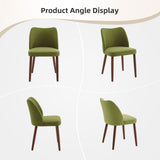 Garvee Set of 6 Upholstered Dining Chairs – Linen Fabric, Thick Cushions, Sturdy Wooden Legs, Wingback Design – Modern Kitchen & Dining Room Accent Chairs – 3 boxes | 6PCS linen | green