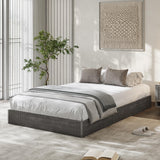 Garvee Minimalist Fluted Platform Bed Frame – Wooden, Low Profile, Noise-Free Structure, Easy Assembly, No Box Spring Required – Twin Size, Charcoal Grey