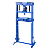 Garvee 12 Ton Heavy Duty H-Frame Hydraulic Shop Press – Adjustable Floor Hydraulic Power Equipment with 2 Steel Plates & Workbench – For Metal Bending, Straightening, Bearing & U-Joint Installation, Automotive & Industrial Use – Blue, 12T
