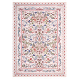 Garvee 8' x 10' Vintage Boho Distressed Modern Floral Area Rug, Machine Washable Non-Slip Low-Pile Stain-Resistant Rug for Living Room & Bedroom, Pink