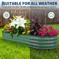 Garvee 2 Pcs Raised Garden Beds Outdoor Galvanized Steel Planter Box 8x2x2 ft Green