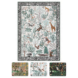 Garvee Washable Jungle Animal Area Rug – Soft Low Pile, Non-Slip Carpet for Living Room, Bedroom, Nursery – Collapsible Botanical Accent – Beige, 5x7ft (152x213cm), USA Spec - Beige