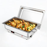 Garvee Electric Chafing Dish Buffet Set, 9 Qt Stainless Steel Food Warmer - Adjustable Temp 86-200°F w/ Display, 400W Buffet Server - Includes 1*Full-Size NSF Pan