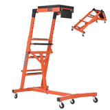 Garvee Automotive Creeper - Adjustable Height (49"-76"), 400 lbs Heavy-Duty Foldable Garage Creeper with 6 Swivel Casters, Padded Deck, and Tool Pouch for Mechanics and Lifted Automotive Repair, Orange