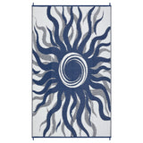 Garvee Boho Sun Design Outdoor Reversible Rug – Waterproof Plastic Straw Patio Mat, UV Resistant, Easy Clean, 9x12ft for Deck, Camping, Backyard, Porch, Balcony – Navy/White, USA - Black Coffee