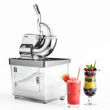 Garvee Commercial Electric Ice Crusher & Shaved Ice Machine, 750 lb/hr Snow Cone Maker, 350W 2000 RPM, 4 Stainless Steel Blades, 8.98 Gal container container, Safety On/Off Switch - White - White