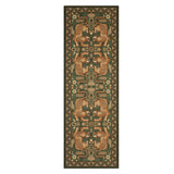 Garvee Green Tibetan Tiger Runner Rug, 2.5x8 ft Vintage Boho Tribal Animal Print, Machine Washable Polyester Low-Pile Carpet with Non-Slip TPR Backing, Foldable Soft Floor Mat for Hallway, Kitchen, Bedroom, Bathroom and Entryway - Green