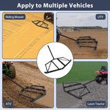 Garvee Heavy-Duty Tow-Behind Driveway Drag Grader & Lawn Leveling Rake for Lawn Tractor/ATV/UTV - Steel Drag Harrow, Pin-Style Hitch, 3 Adjustable Bolt Sets, Reinforced Frame - 66 in