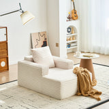 Garvee Comfy Corduroy Cloud Chaise Lounge Chair – Deep Seat & Armrests – No Assembly Sleeper Sofa – Ideal for Living Room, Bedroom, Kids’ Room – 45 Inch – Indoor – Color: Beige