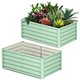 Garvee 2 Pcs Heavy-Duty Galvanized Raised Garden Bed Metal Planter Boxes with Open Bottom, Durable for Outdoor Vegetables, Flowers & Herbs, Olive Green Elevated Gardening Beds – 6x3x1.5FT, 2 Pack, Color: 6*3*1.5FT Olive Green 2 Pack - Green