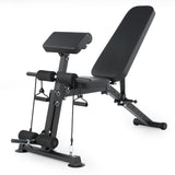 Garvee Adjustable and Collapsible Weight Bench for Home Gym – Heavy Duty Flat & Incline/Decline Strength Training Bench – Leg Extension & Preacher Twist, Multi-Function, Space Saving, 770lbs Capacity – Black