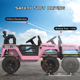 Garvee High-Quality 12V 2-Seater Kids Electric Ride-On Truck – Battery Powered Car, Parental Remote, LED Lights, MP3, Safety Belt, Spring Suspension – Ideal Toy Vehicle for Girls & Boys – Pink