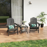 Garvee Weatherproof HDPE Adirondack Patio Chair – Realistic Wood Grain, Ergonomic, UV Resistant, Easy Clean Outdoor Garden Deck Seating – Black, 1 Chair/Box - Black (1 Sheets/Box)