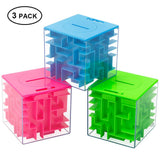 Garvee Money Maze Puzzle Box Gift Set – Fun Brain Teaser Cash Holder for Kids & Adults, Distinctive Piggy Bank Puzzle for Birthday or Christmas – 3 Pack (Green+Blue+Pink)