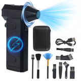 Garvee 200,000 RPM Power – Wireless Electric Air Duster – Adjustable Speed, 8000mAh Rechargeable Battery, 9 Brushes – Portable Air Blower for PC, Keyboard, Car, Home Cleaning – Black (USA Specs)