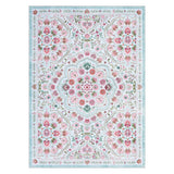 Garvee Ultra-Soft Washable Floral Area Rug – Non-Slip, Low Pile, Mark Resistant, Collapsible Carpet for Living Room, Bedroom, Nursery, Dining – Light Blue, 9x12ft, Made in United States