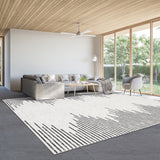 Garvee Washable Non-Slip Abstract Striped Area Rug - Low Pile, Soft, Non-Shedding, mark-Resistant Easy-Clean for Living Room Bedroom Nursery - 5x7 ft, Beige, US