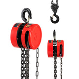 Garvee 2 Ton Manual Hand Chain Hoist, 4,400 lb Capacity Chain Block - G70 Galvanized Load Chain - 8 ft Lift Height - Heavy-Duty Hand Operated for Garage/Factory/Warehouse/Dock - Red
