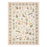 Garvee Washable Animal Print Area Rug - Ultra-Thin Non-Slip Botanical Carpet - Modern Low Pile Floral & Jungle Motif - Soft for Living Room, Bedroom, Nursery, Dining - Beige, 5x7ft (152x213cm), USA - Black