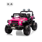 Garvee 12V Kids Electric Ride-On Truck – Dual 550W Motors, 3 Speeds, Remote Control, Spring Suspension, LED Lights, Music Player, Safety Belt – Battery Powered Car for Kids Ages 3-8, Rose