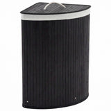 Garvee Slim Corner Eco-friendly Laundry Hamper with Lid, 58L Collapsible Clothes Storage Basket - Removable Washable Liner, Carry Handles, Space-Saving for Bedroom/Bathroom/Dorm - Black