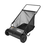 Garvee 26" Push Lawn Sweeper – Heavy Duty Walk-Behind Leaf & Grass Collector, 7 Cu.ft Mesh Bag, 4 High-Speed Spinning Brushes, Adjustable Brush Height, Durable Steel Frame – For Yard, Garden, Patio, Driveway Cleanup - Black