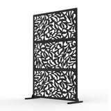 Garvee Freestanding Metal Privacy Screen Outdoor Panel – 72"H x 47"W Galvanized Steel Weatherproof Divider – Modern Decorative Fence for Patio, Garden, Balcony, Pool – Black 2 - Black