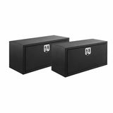 Garvee 2-Pack Heavy-Duty Underbody Truck Tool Box, Black Steel Under Car Tool Storage Box - Durable Metal Tool Case for Vehicle/Workshop - 24 x 18 x 18