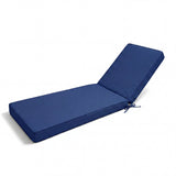 Garvee High-Elastic Outdoor Chaise Lounge Cushion, 80 x 21 x 3 in - Water-Resistant Patio Lounger Chair Pad - Thick Support for Pool & Deck - Navy Blue